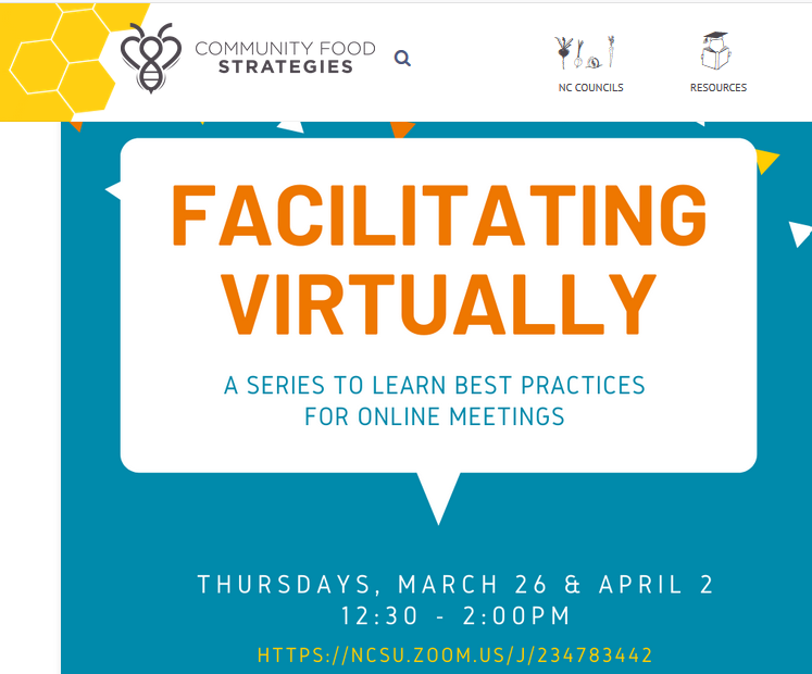Faciitating Virtually - Thursdays 3/26-4/2 12:30-2 p.m.